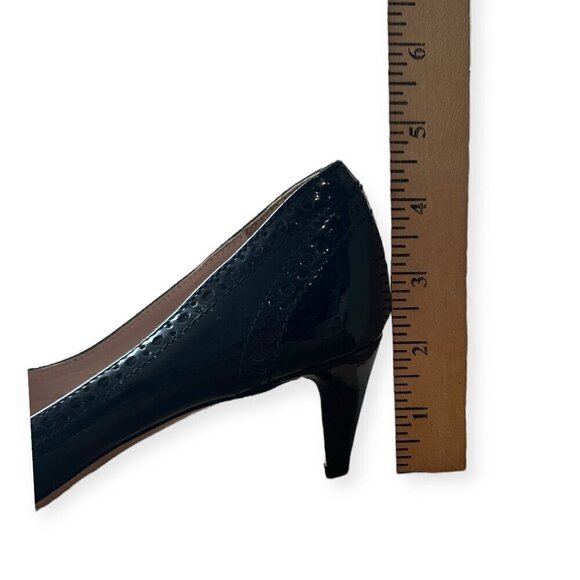 Miu Miu Black Patent Pumps with Studded Bow with perfs, Size 38.5 EU - Picture 11 of 14